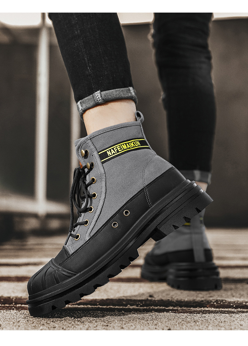 Men's Breathable High-top Boots with Thick Soles - true deals club