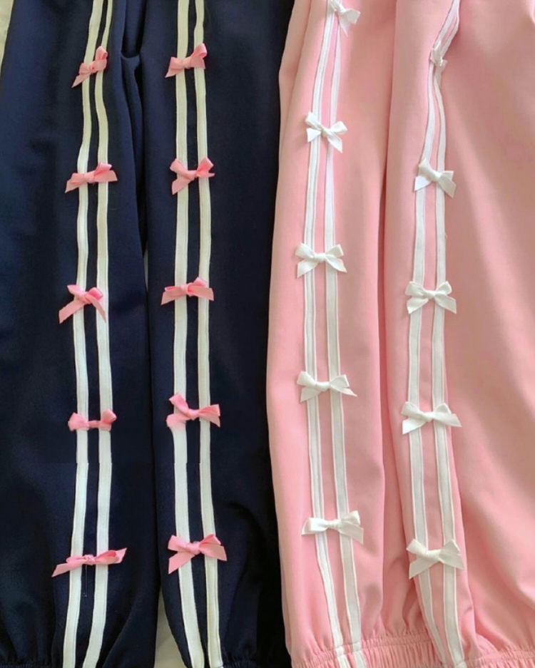 Coquette Bows Side Stripe Pants Maxct