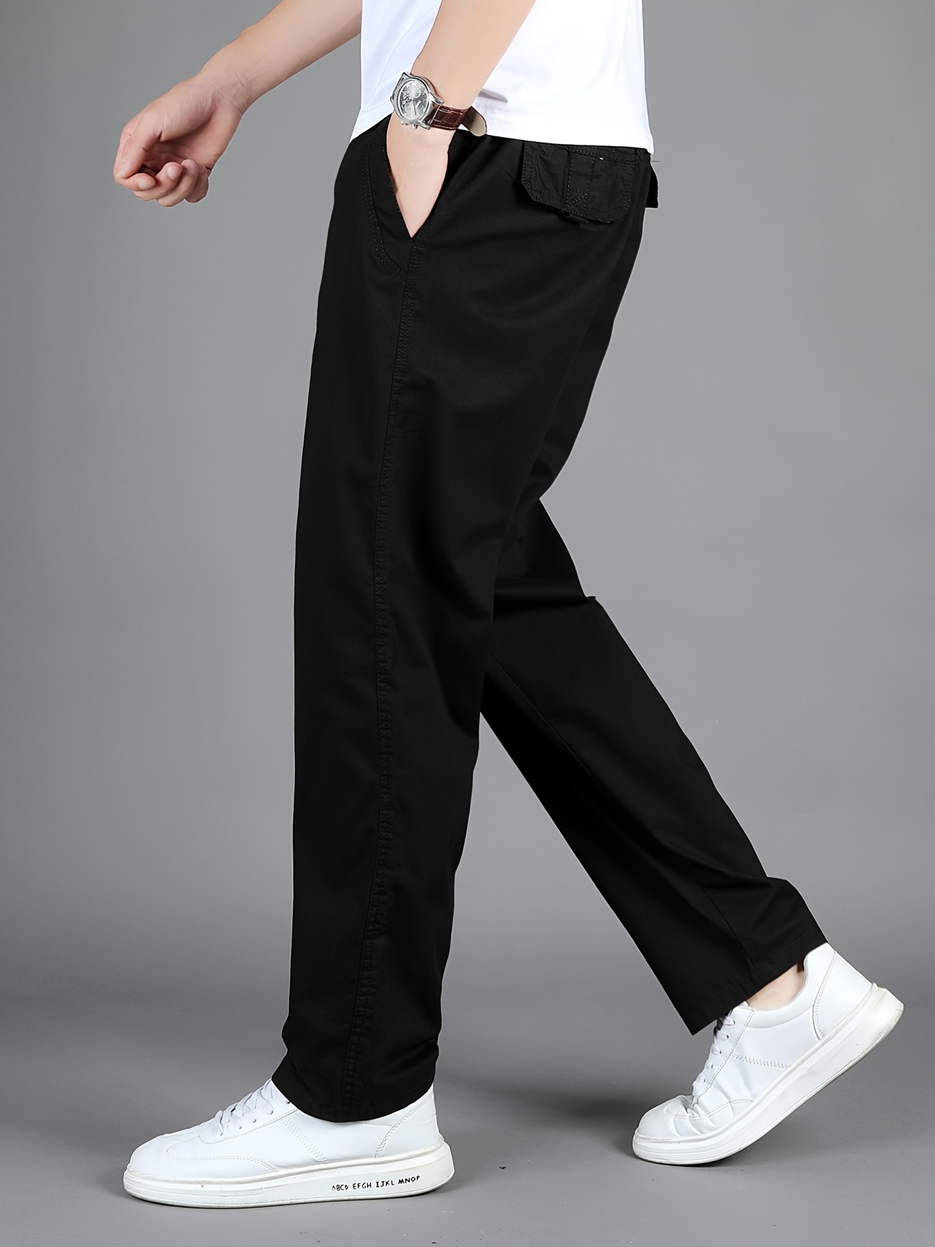 dunnmall Maxct Men's Fashion Casual Black Straight Leg Pants