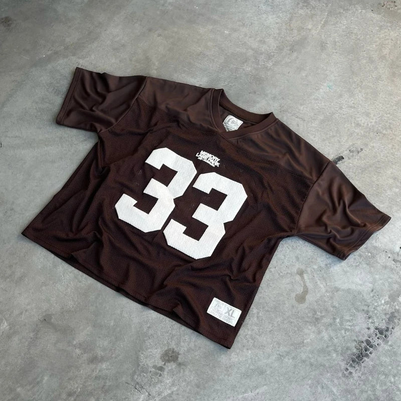 Maxct 90s Streetwear Y2K Retro Jersey Quick Dry Breathable Mesh T Shirt Men Women Street College Sports Wear Oversized Unisex Football Training Wear