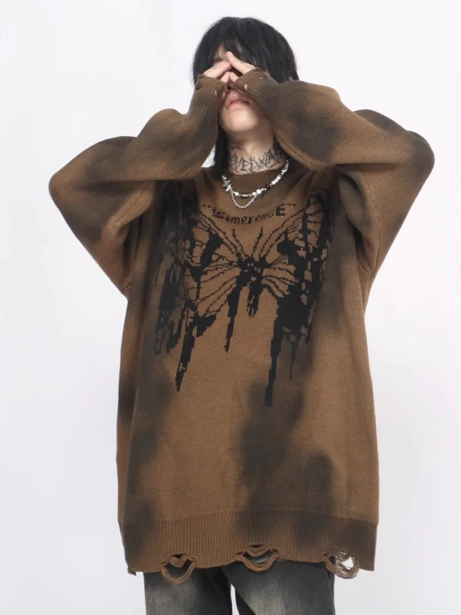 Maxct [Mz]broken Holes Sweater Na1474