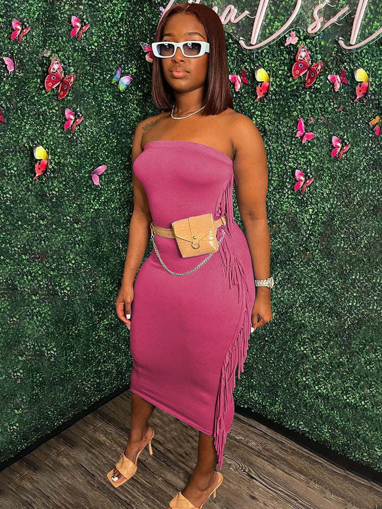 Tassels Bodycon Midi Dress Maxct