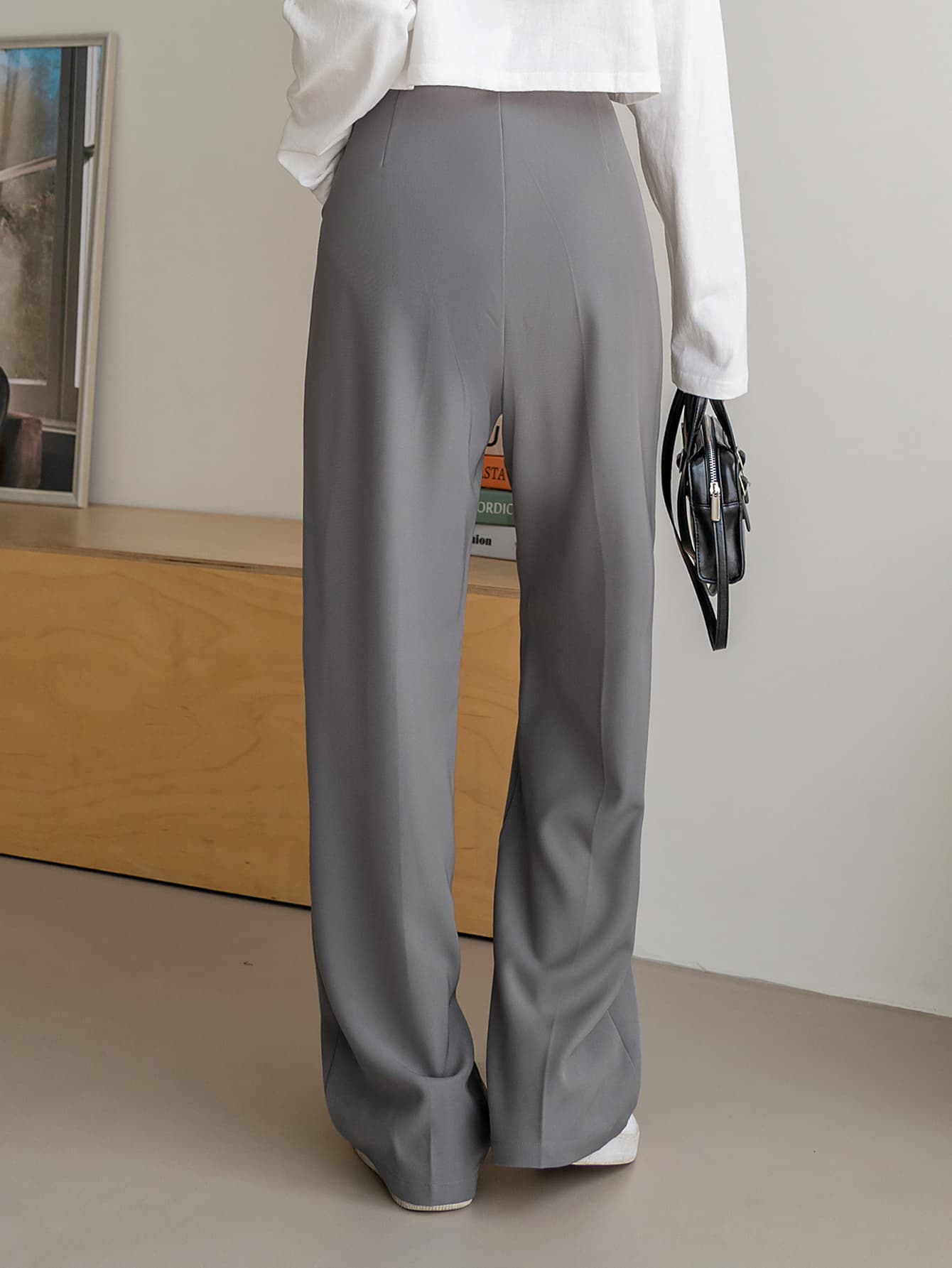 Maxct Solid High Rise Tailored Pants