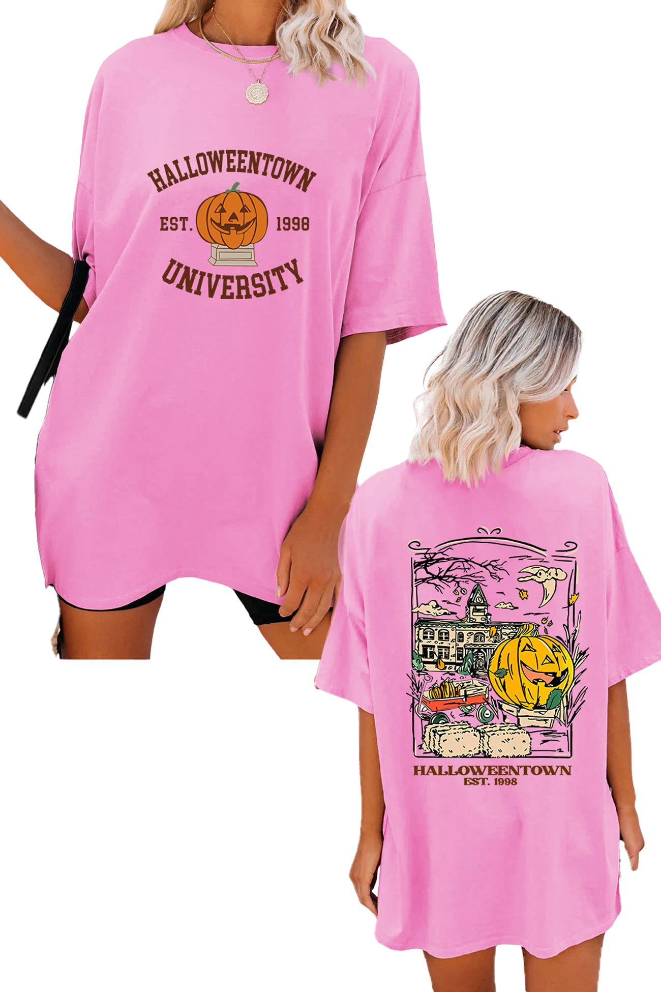 Maxct Awakecrm Halloween Town University Graphic T-shirt