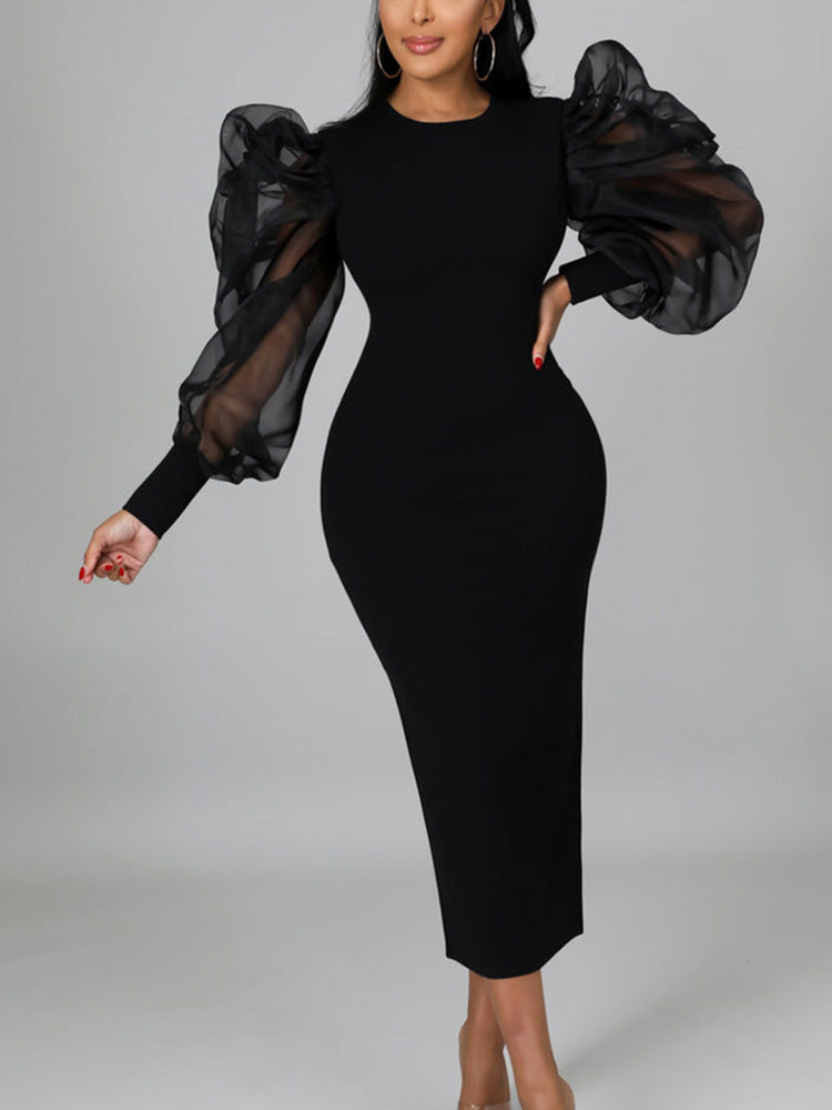 Puff Sleeve Maxi Dresses Maxct