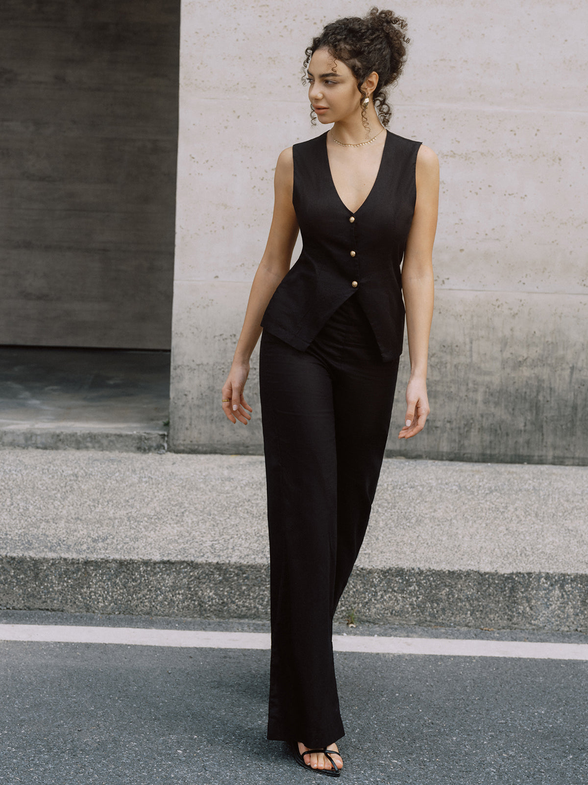 Maxct Tailored Metal Button Waistcoat With Pants Set
