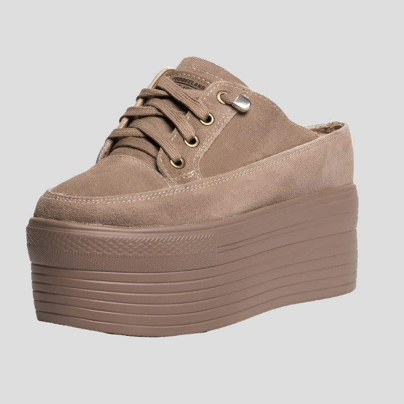 Platform Suede Slip-on Sneaker Sandals for Women Maxct