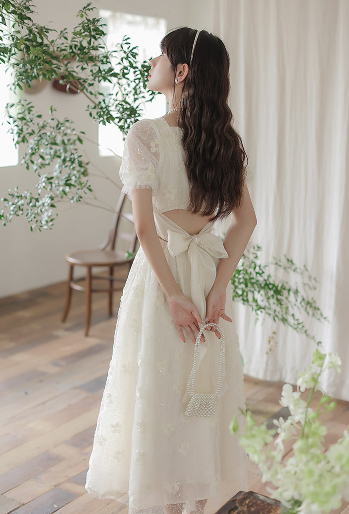 Delicate Flower Sequin Maxi Dress Maxct