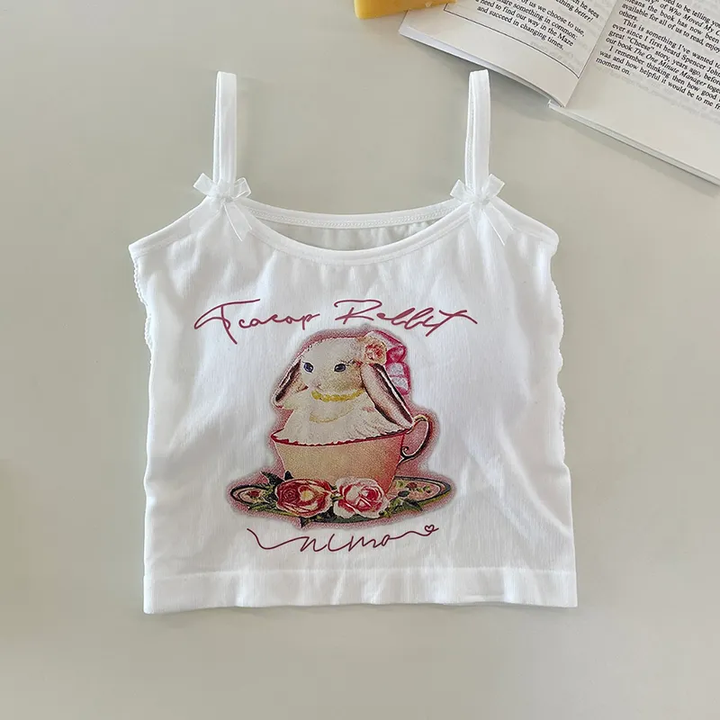 Maxct Rabbit Print Sleeveless Tank Tops Cartoon Women's Camisole Korean Version