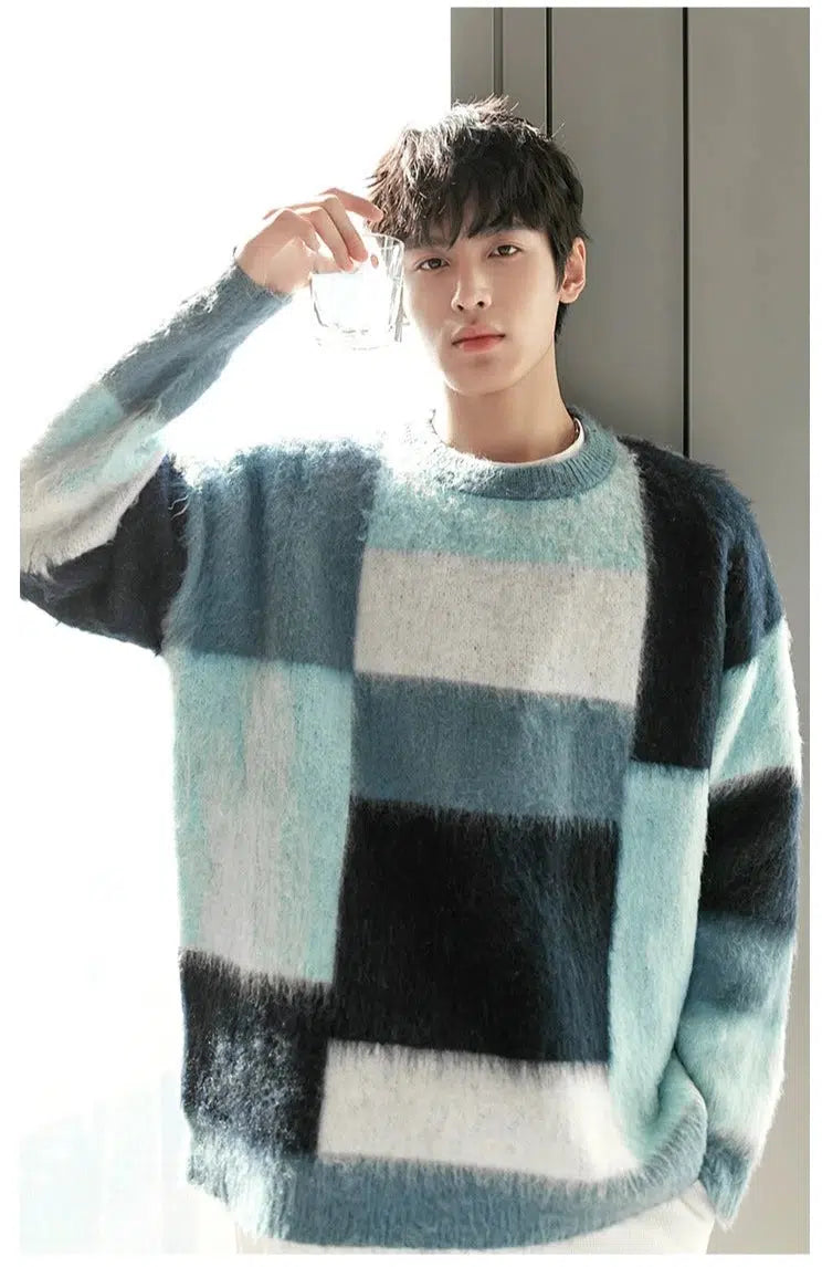 Maxct Color Block Crew Neck Sweater
