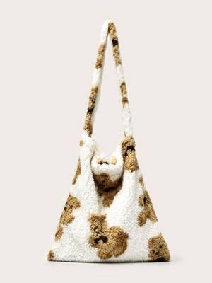 Bag For Love - Fluffy Leopard Pattern Square Bag - Women Maxct Bags
