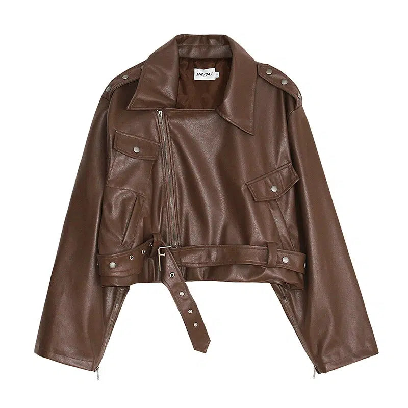 Maxct PU Leather Motorcycle Short Jacket