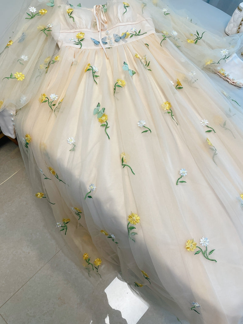 Butterfly Garden Tulle Maxi Dress Maxct