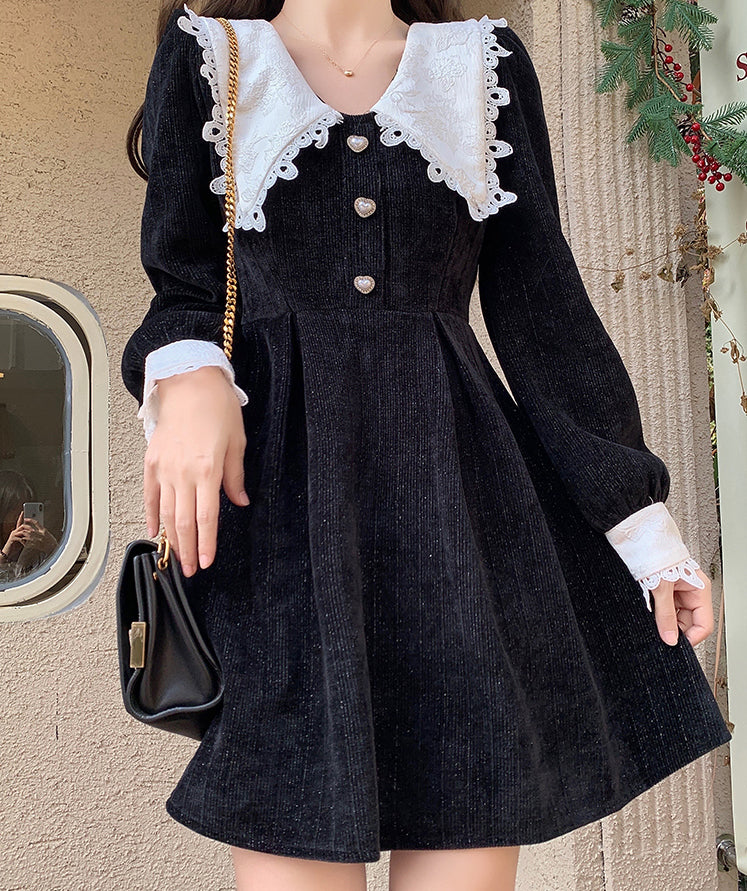 Sweet Love Peter Pan Knit Dress Maxct
