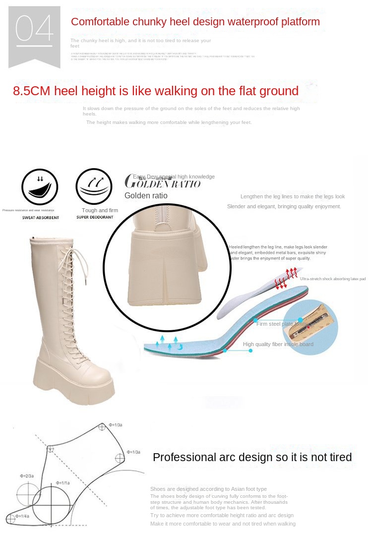 Soft Lace-up Ladies Platform Heel Boots - true deals club