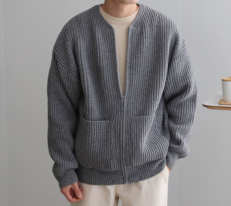 Maxct 4454 KNITTED ROUND-NECK CARDIGAN SWEATER