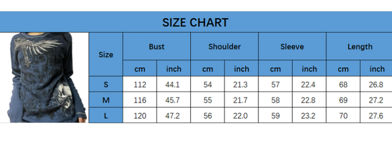 Vintage Graphic Print Patchwork Long Sleeve Tees Harajuku Fake Two-Piece T-Shirts Korean Gothic Grunge Loose Tops Streetwear