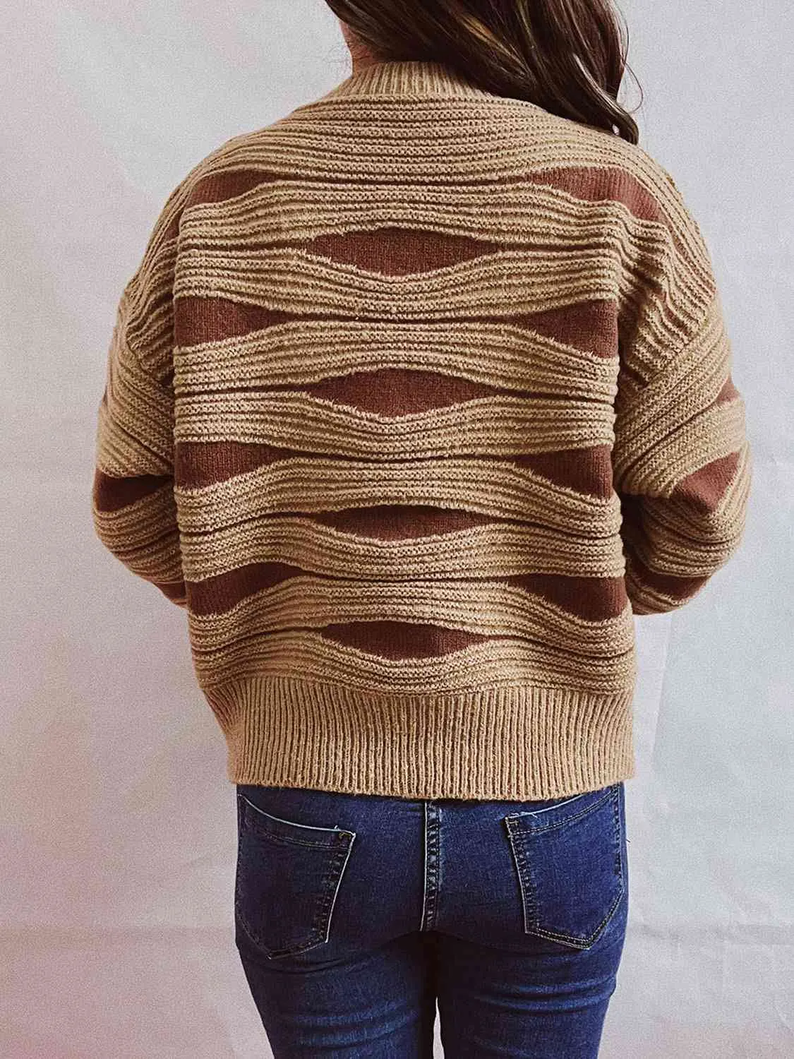 Maxct &Color Block Button Front Cardigan