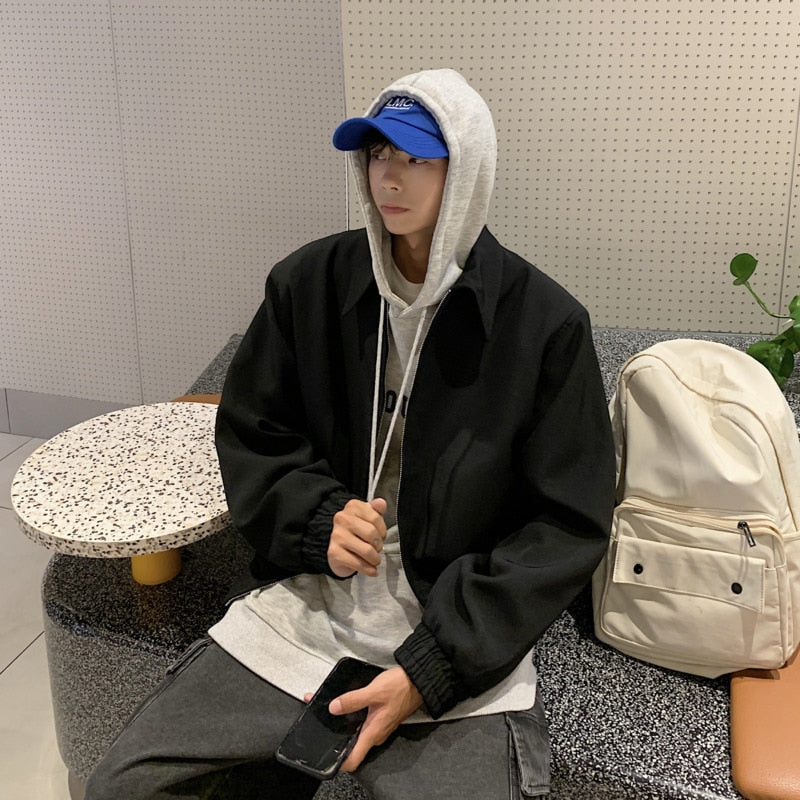 Maxct Oversized Collar Harrington Jacket