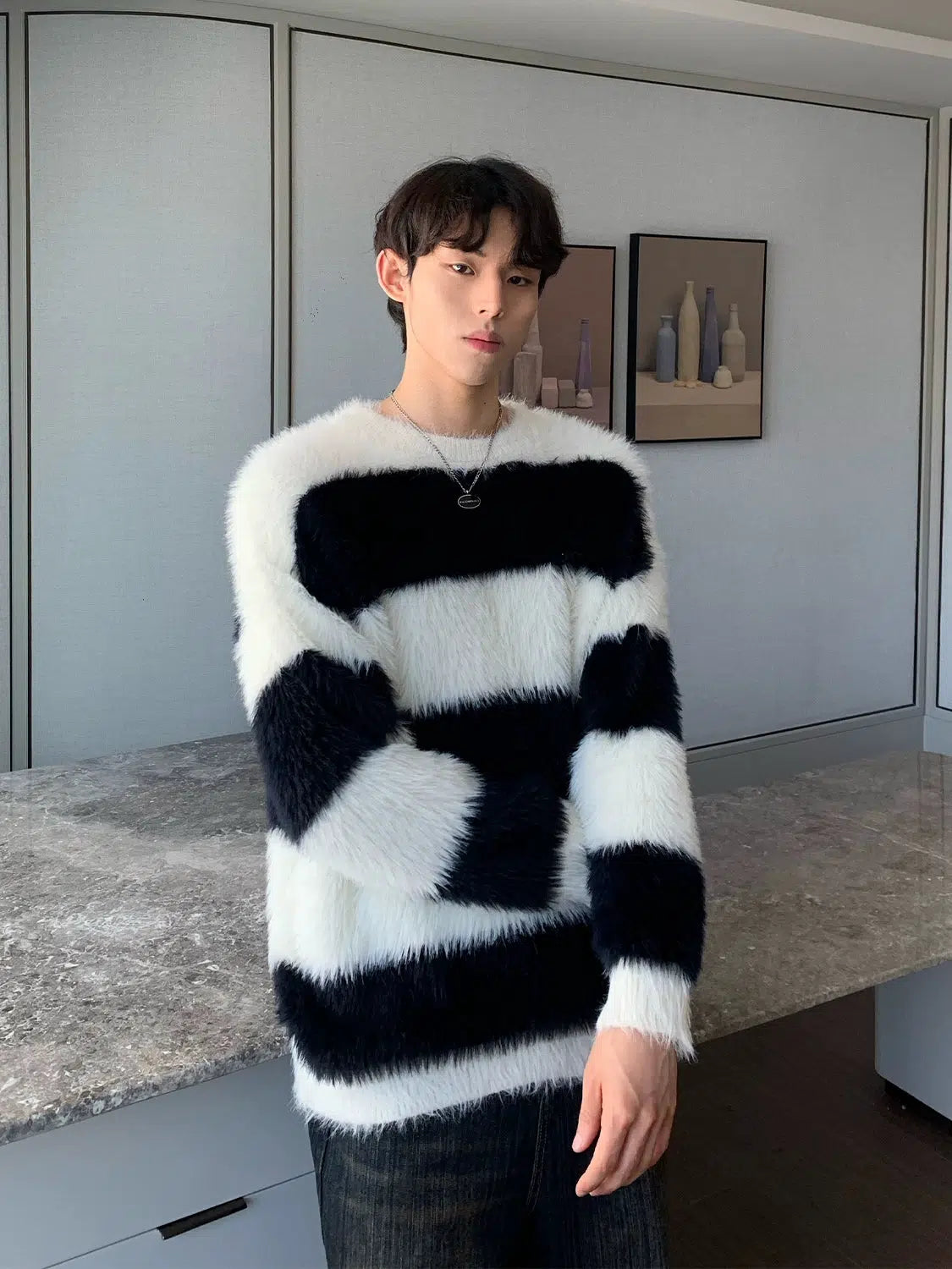 Maxct Striped Contrast Color Sweater