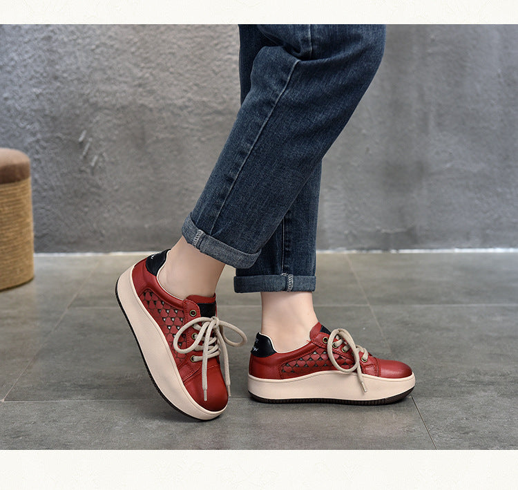 Versatile Hollow Thick Bottom Mid-Heels Shoes Maxct