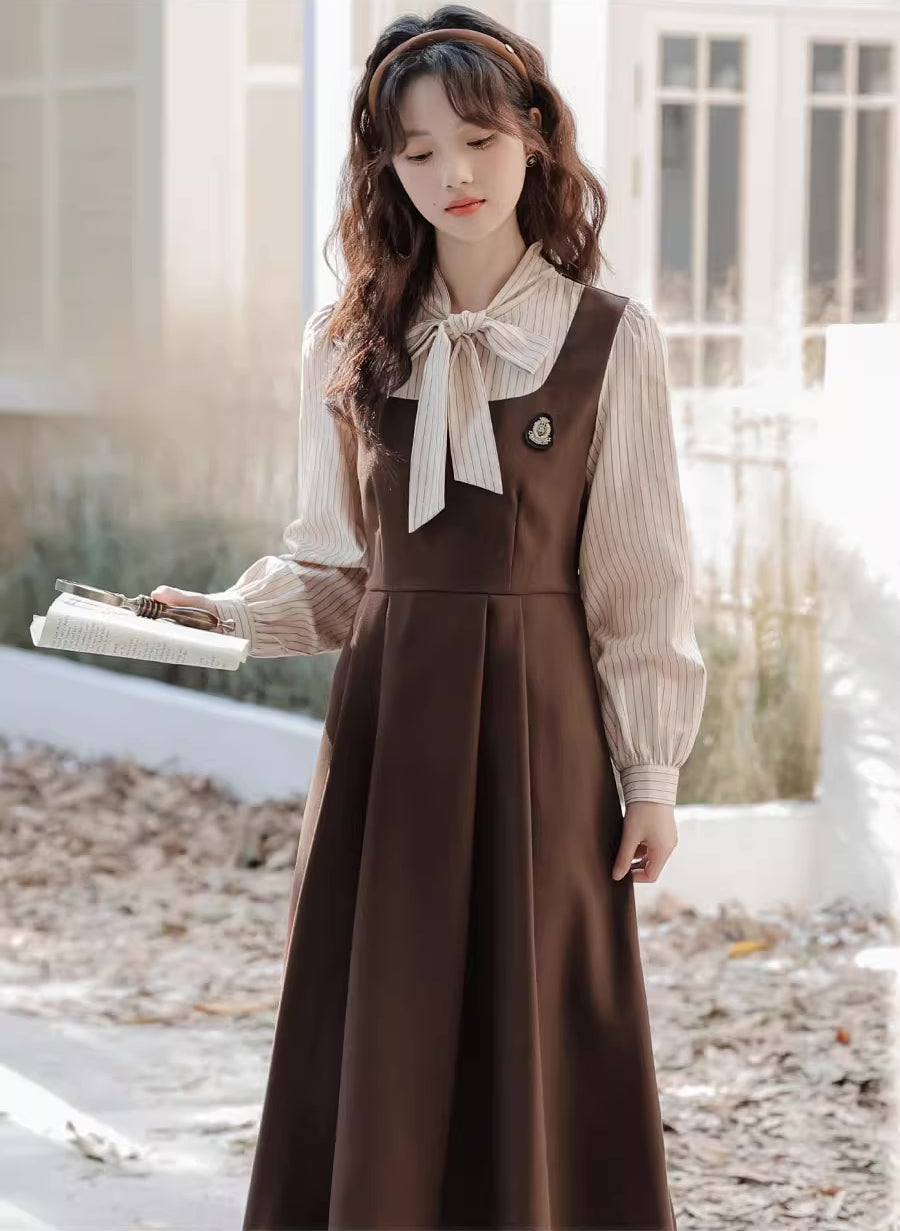 Stripe Academia Twofer Midi Dress Maxct