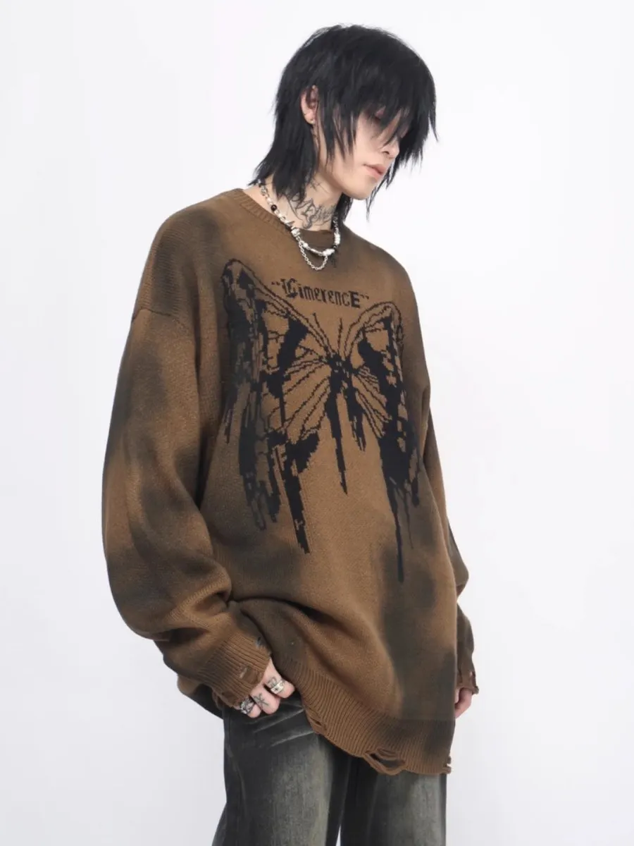 Maxct [Mz]broken Holes Sweater Na1474