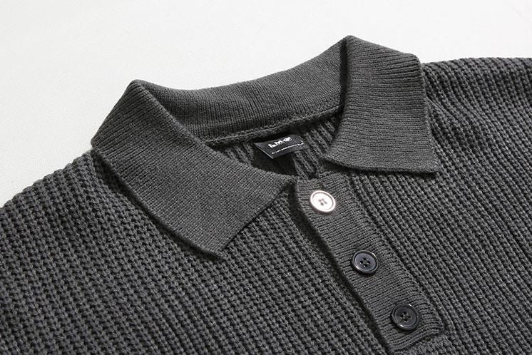 Maxct 5519 Knitted Quarter Button-Up Shirt Sweater