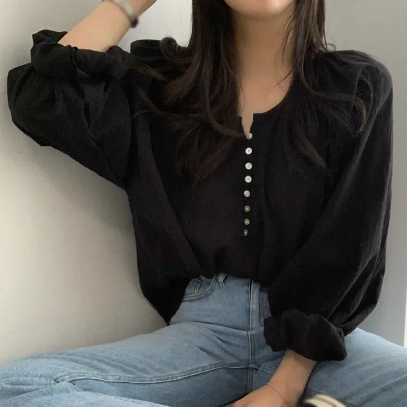 Maxct Summer Elegant Vintage Office Lady Fashionable Korean FashionWomen's Blouses Wild Shirts Tops