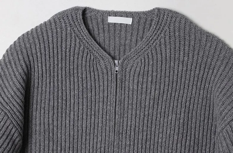 Maxct -  KNITTED ROUND-NECK CARDIGAN SWEATER