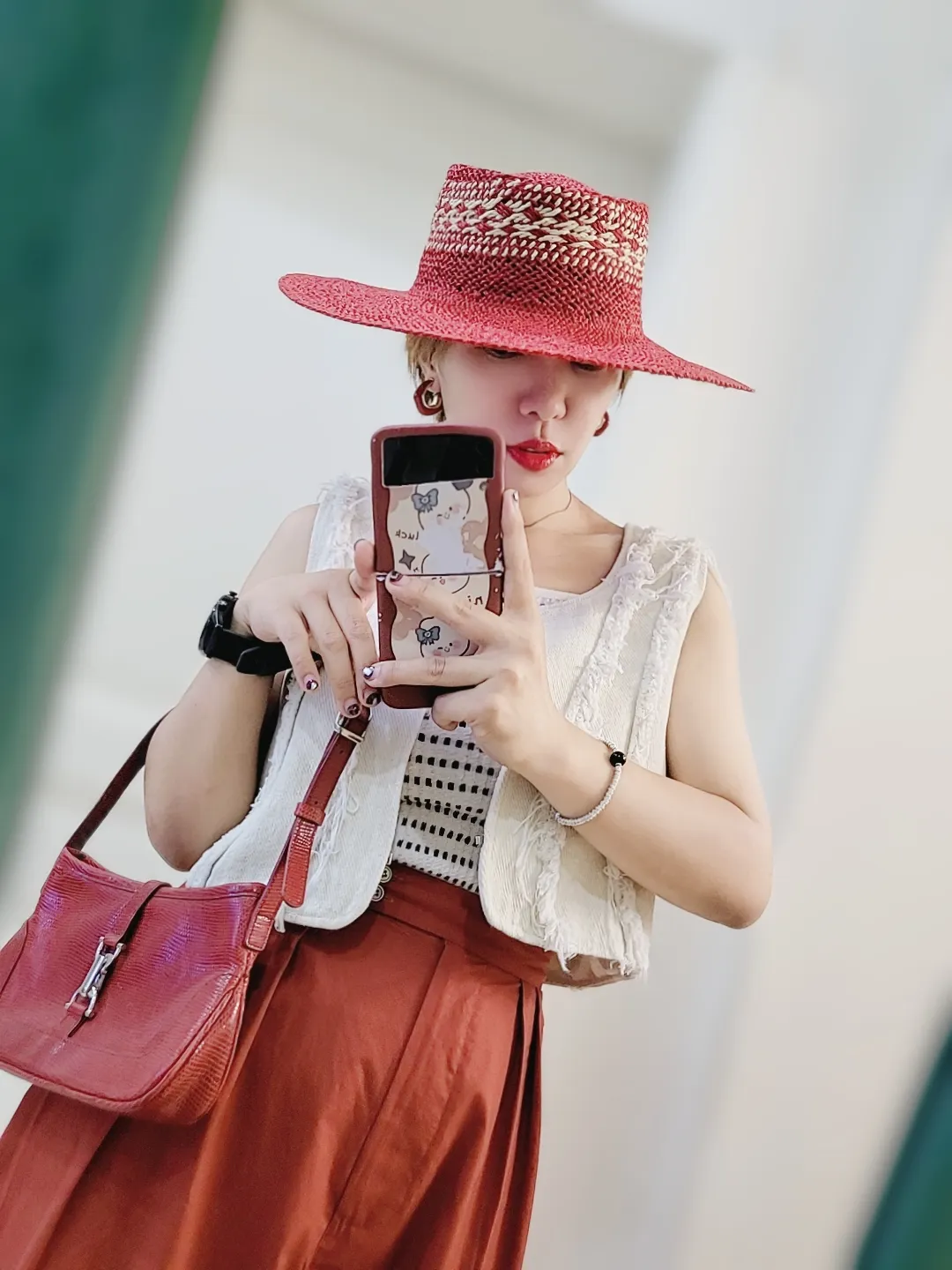 Straw Hat Japanese Style Black Brown Panama Women's Beach Big Brim