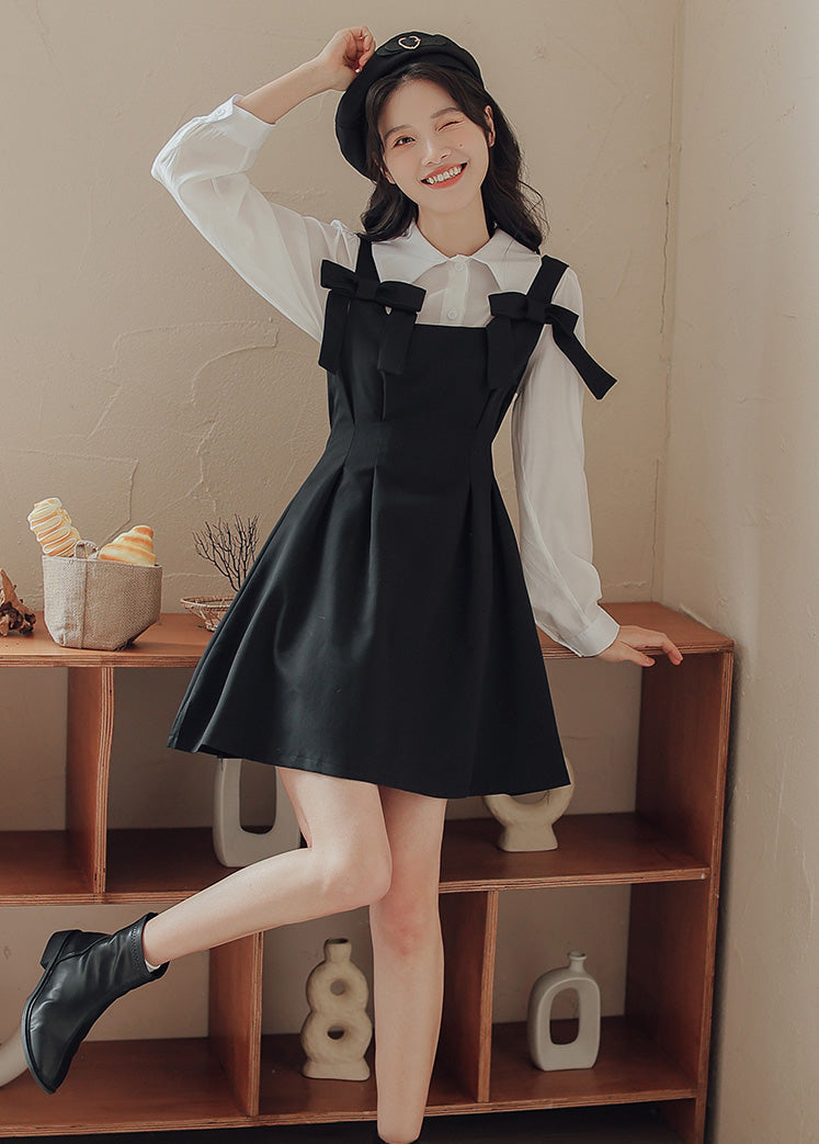 Little Bow Mini Pinafore Dress Set Maxct