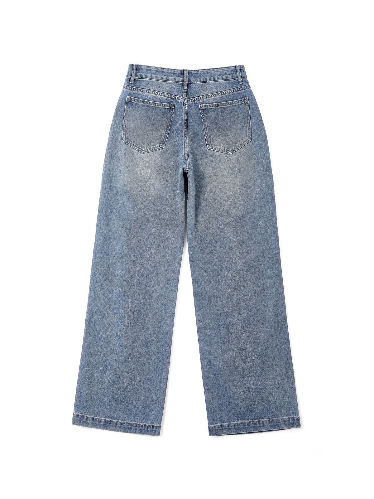 Pocket Design Blue Wash Boyfriend Jeans Maxct