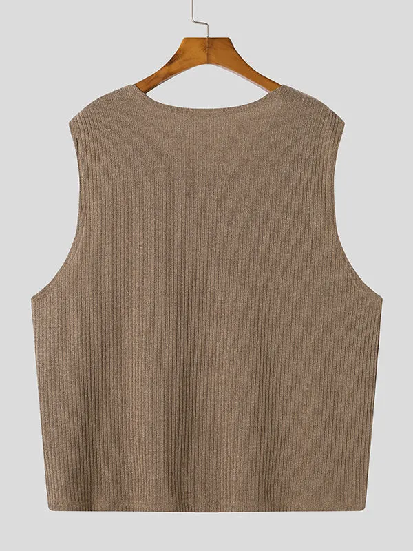 Maxct -  Mens Loose Round Neck Sleeveless Sweater Vest I