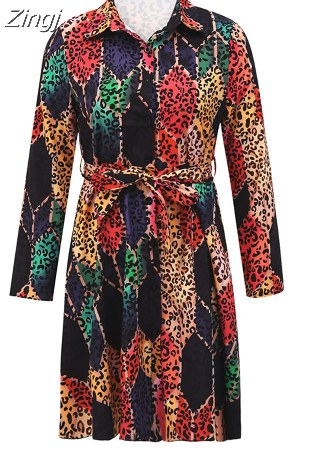 Maxct Women Printed Long Sleeve Dress Casual Bandage Mini A-line Dresses Sexy Party Summer Feminias Vestidos Women Clothes
