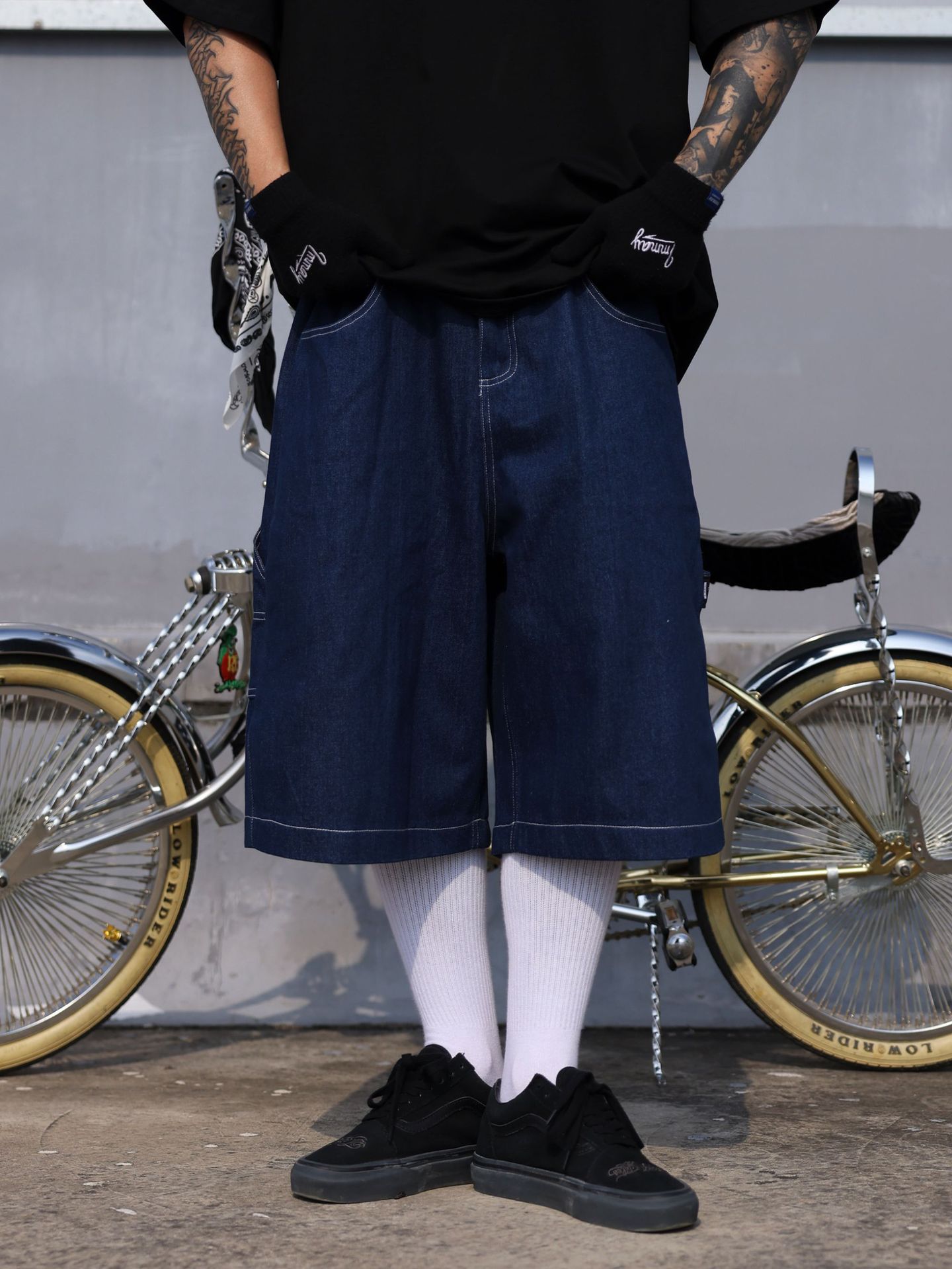 Oversized Jorts Summer Jeans Shorts Men's Wide Leg Baggy Y2K Denim Shorts