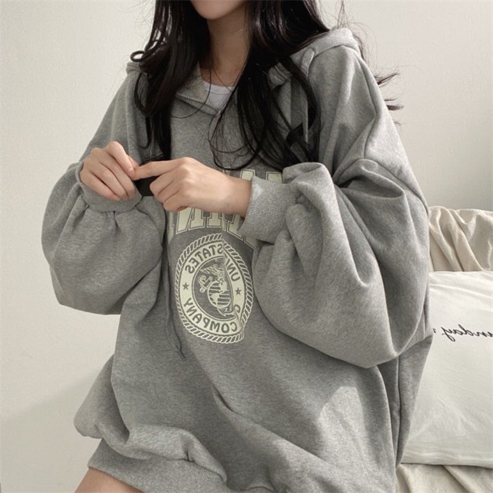Marines Print Hoodie Baggy Pullovers Women's Sweatshirt - true deals club