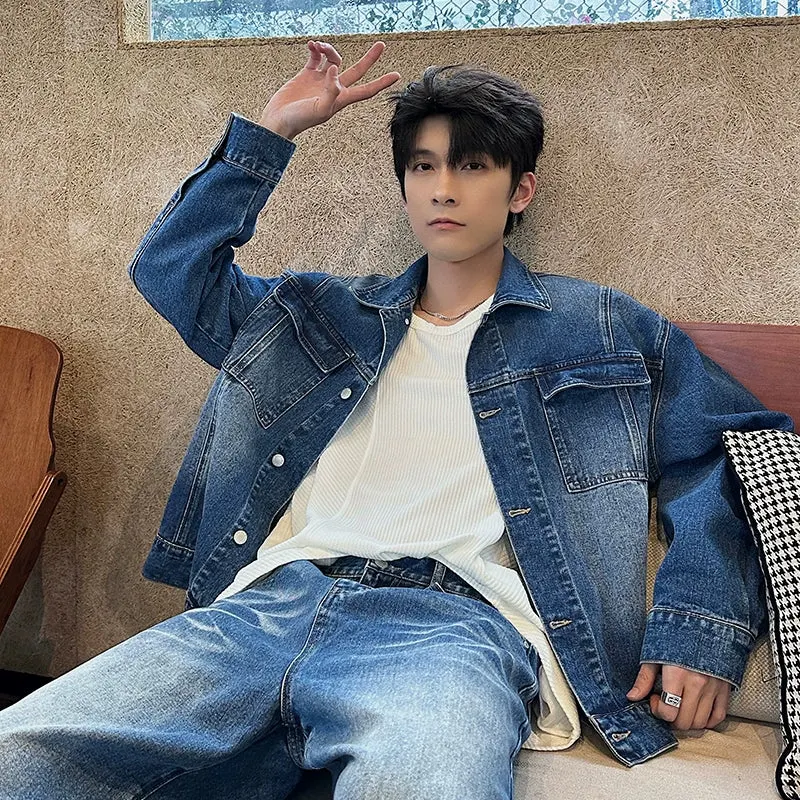 Maxct Denim Jacket Suit Two-piece Set