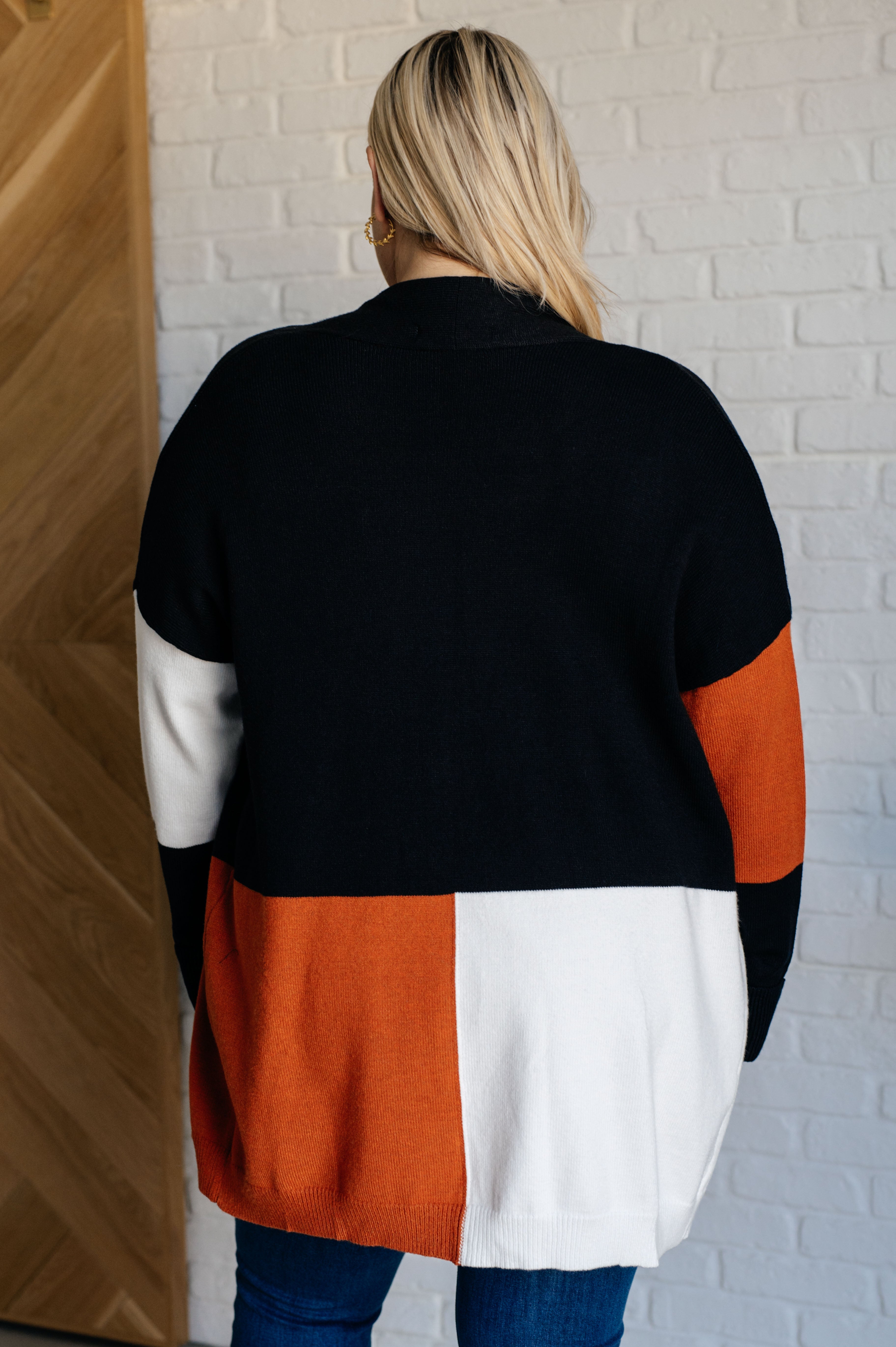 Maxct &Writer's Block Color Block Open Front Cardigan