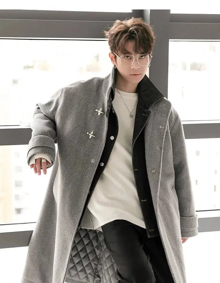 Maxct Stitched Long Two-piece Wool Coat