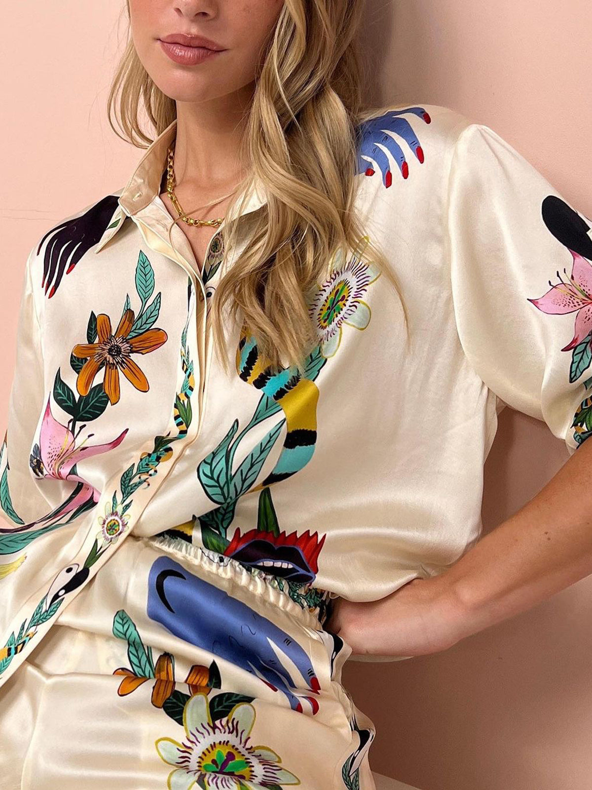 Maxct Floral Print Pants Set