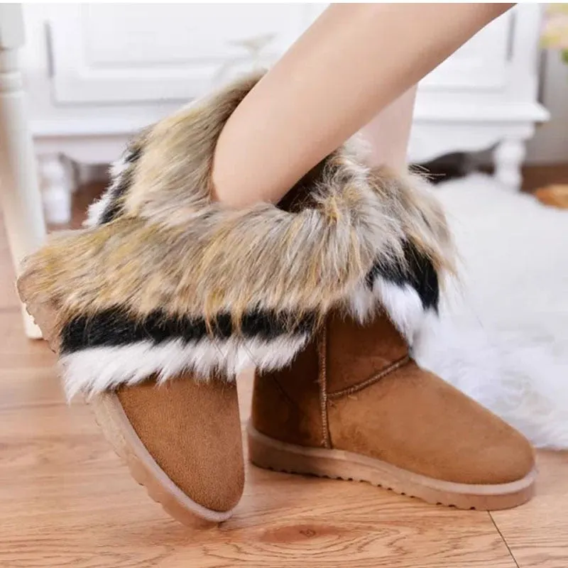 Suede Faux Fur Snow Boots Maxct