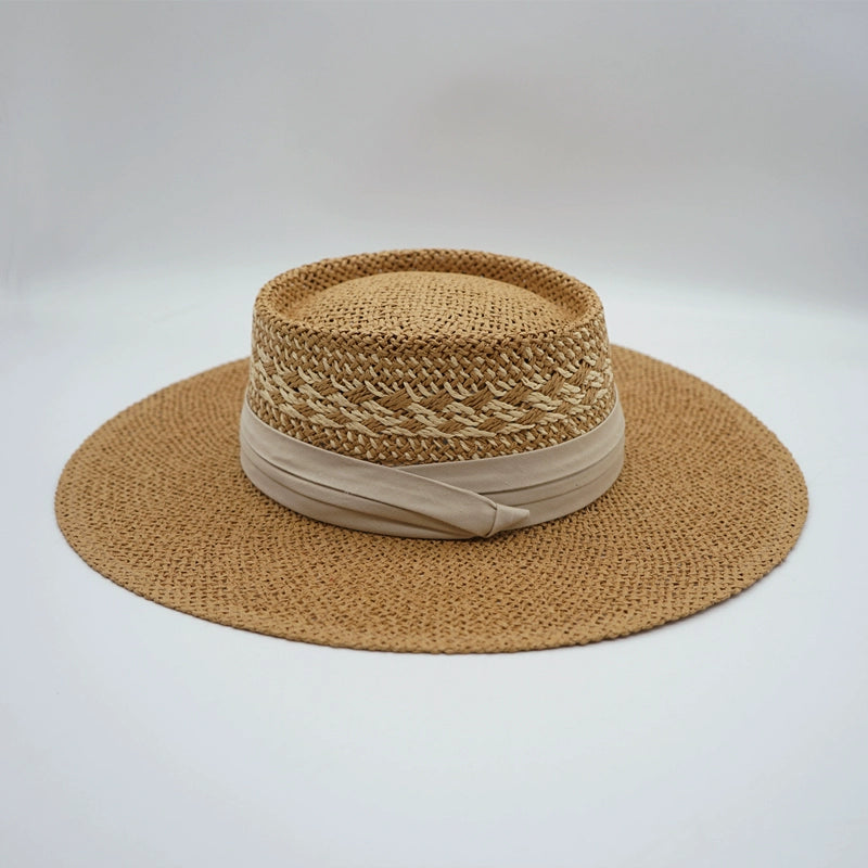 Maxct Straw Hat Japanese Style Black Brown Panama Women's Beach Big Brim
