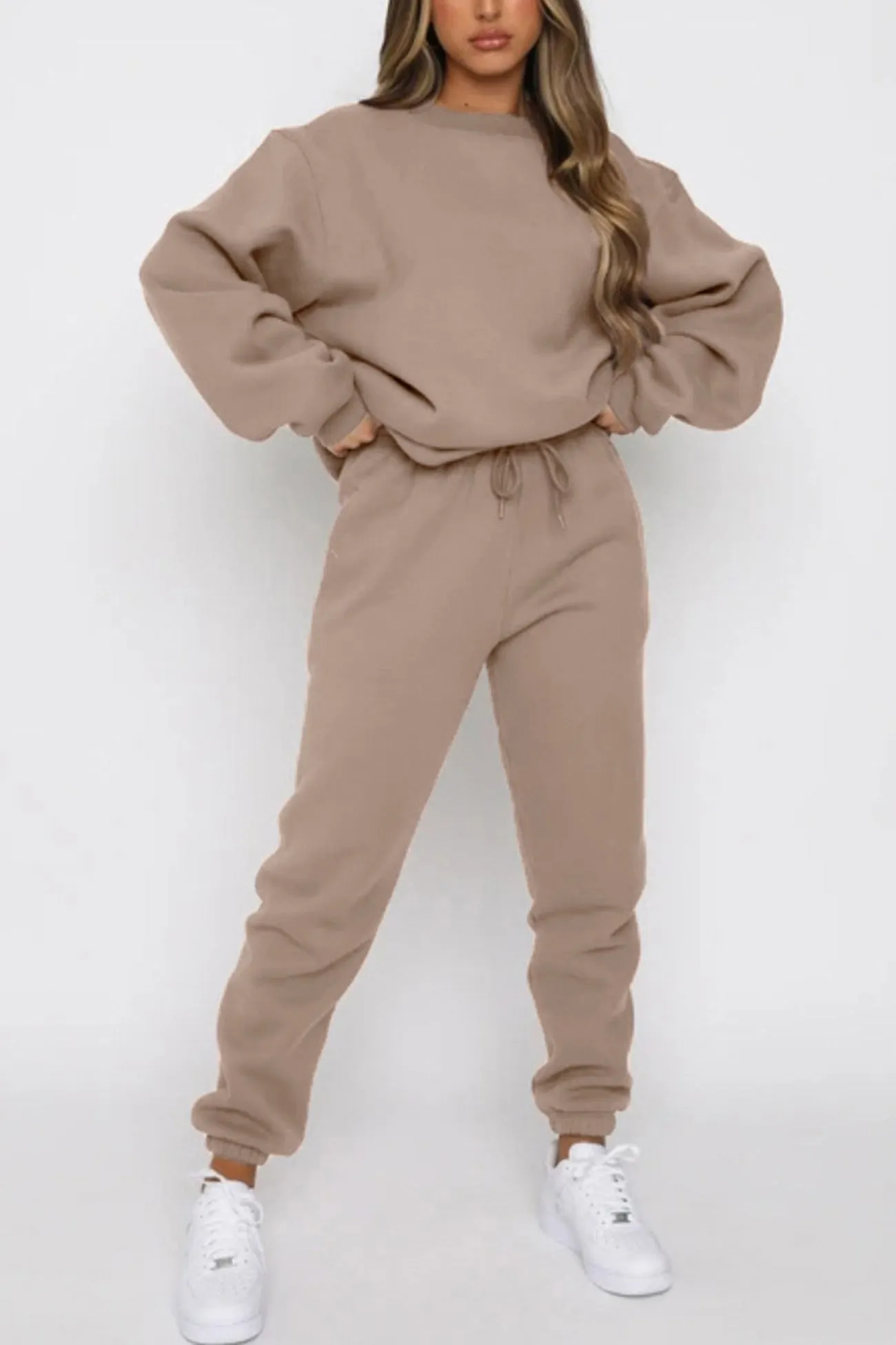 Maxct Solid Sweatshirt Pants Set