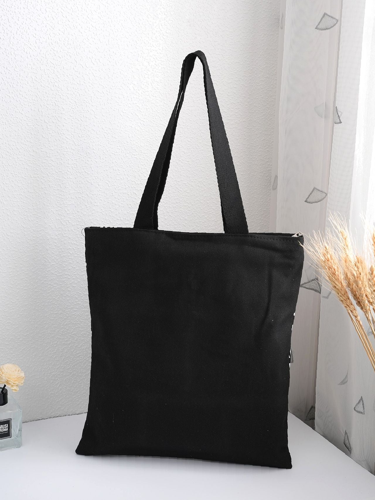 Maxct - Letter Graphic O-ring Zipper Front Shoulder Tote Bag  - Women Tote Bags
