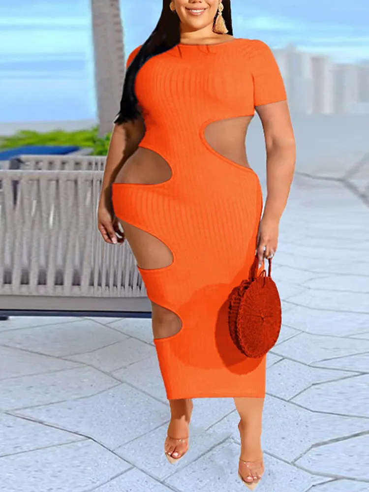 Cut Out Bodycon Midi Dress Maxct