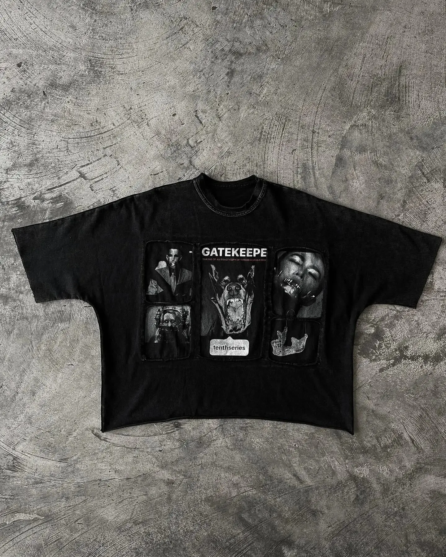 Maxct Streetwear Y2K Patchwork T Shirt New Harajuku Retro Figure Graphic Printed Oversized T Shirt Gothic Short Sleeve Tops Men Women