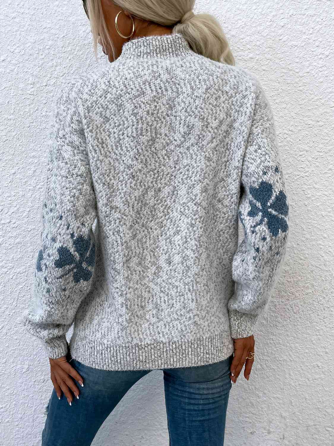 Maxct &Four Leaf Clover Mock Neck Sweater