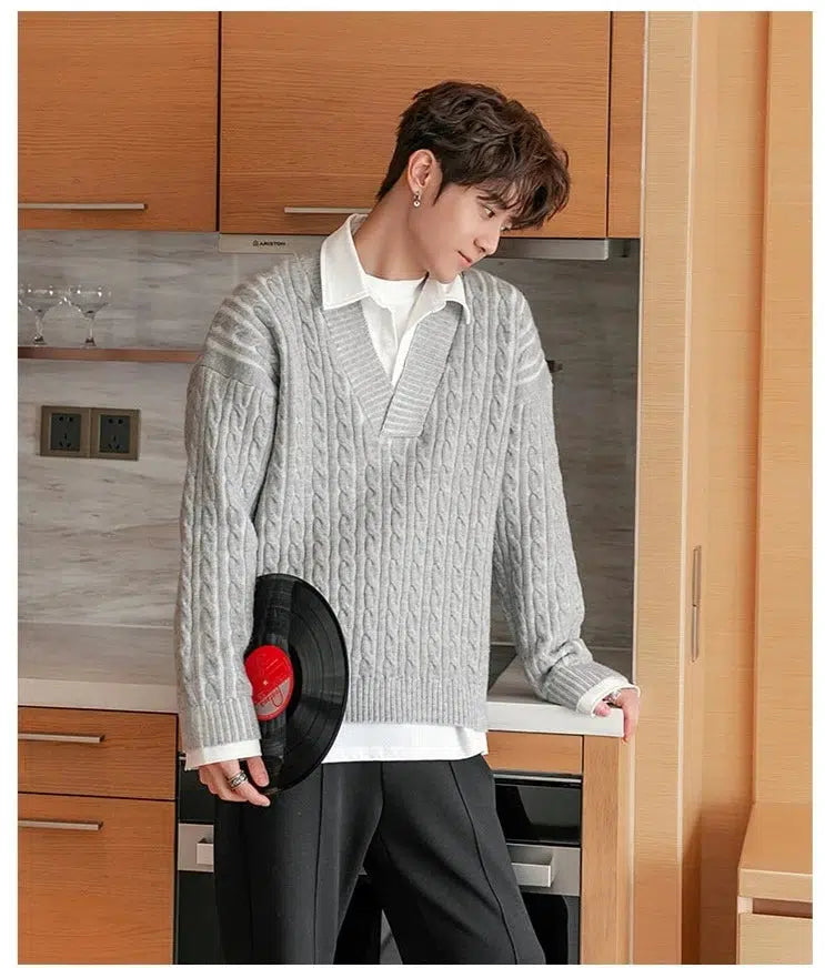 Maxct Two Piece Twist Knit Sweater