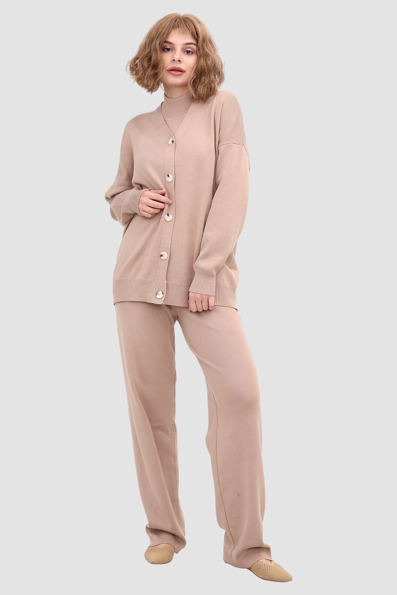 Maxct Knit Crop Tank Top & Pants & Robe